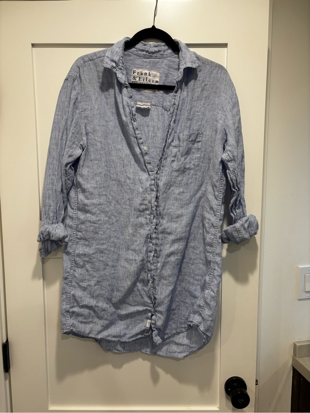 Frank & Eileen Mary Light Blue Linen Dress